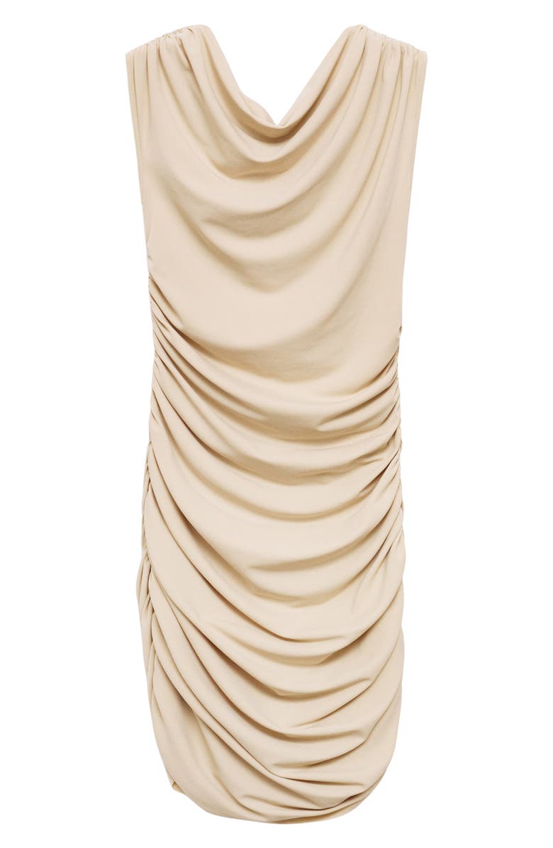 MANGO Asymmetric Ruched Sleeveless Dress, Alternate, color, 