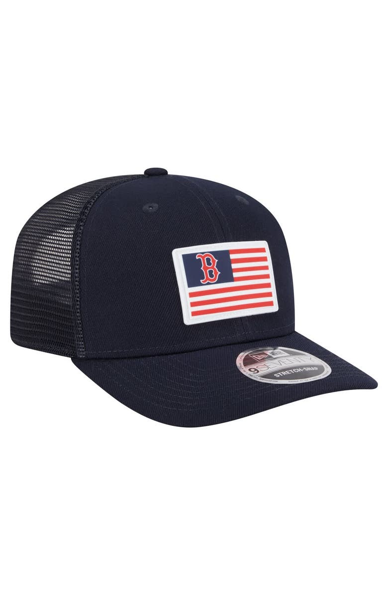 New Era Men's New Era Navy Boston Red Sox Flag 9SEVENTY Stretch-Snap Hat, Alternate, color, Navy