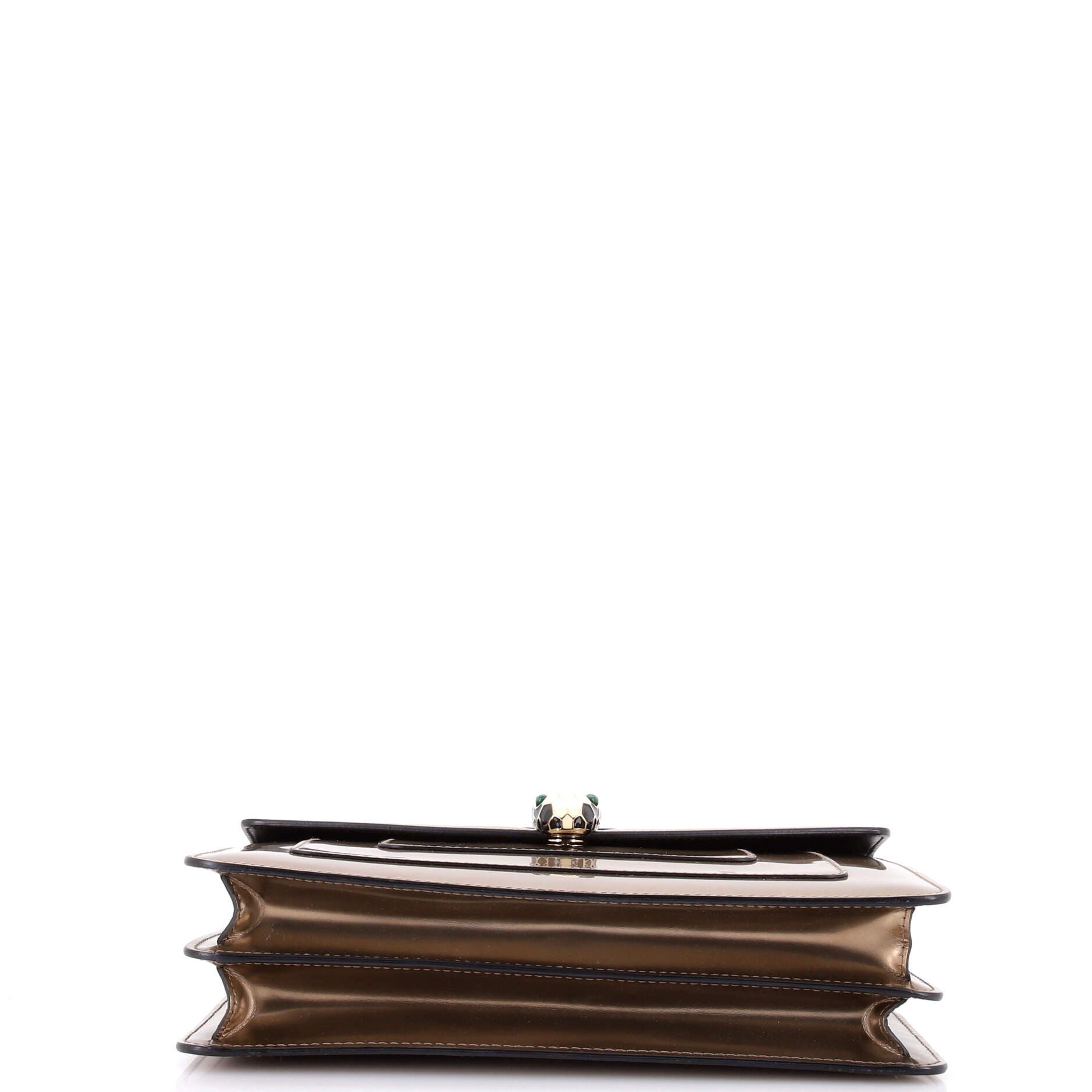 Serpenti Forever Shoulder Bag Metallic Leather Medium, Alternate, color, Metallic Gold