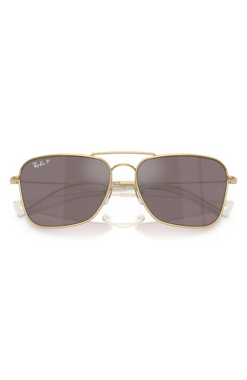 Ray Ban Ray-ban 53mm Polarized Square Sunglasses In Pink Gold