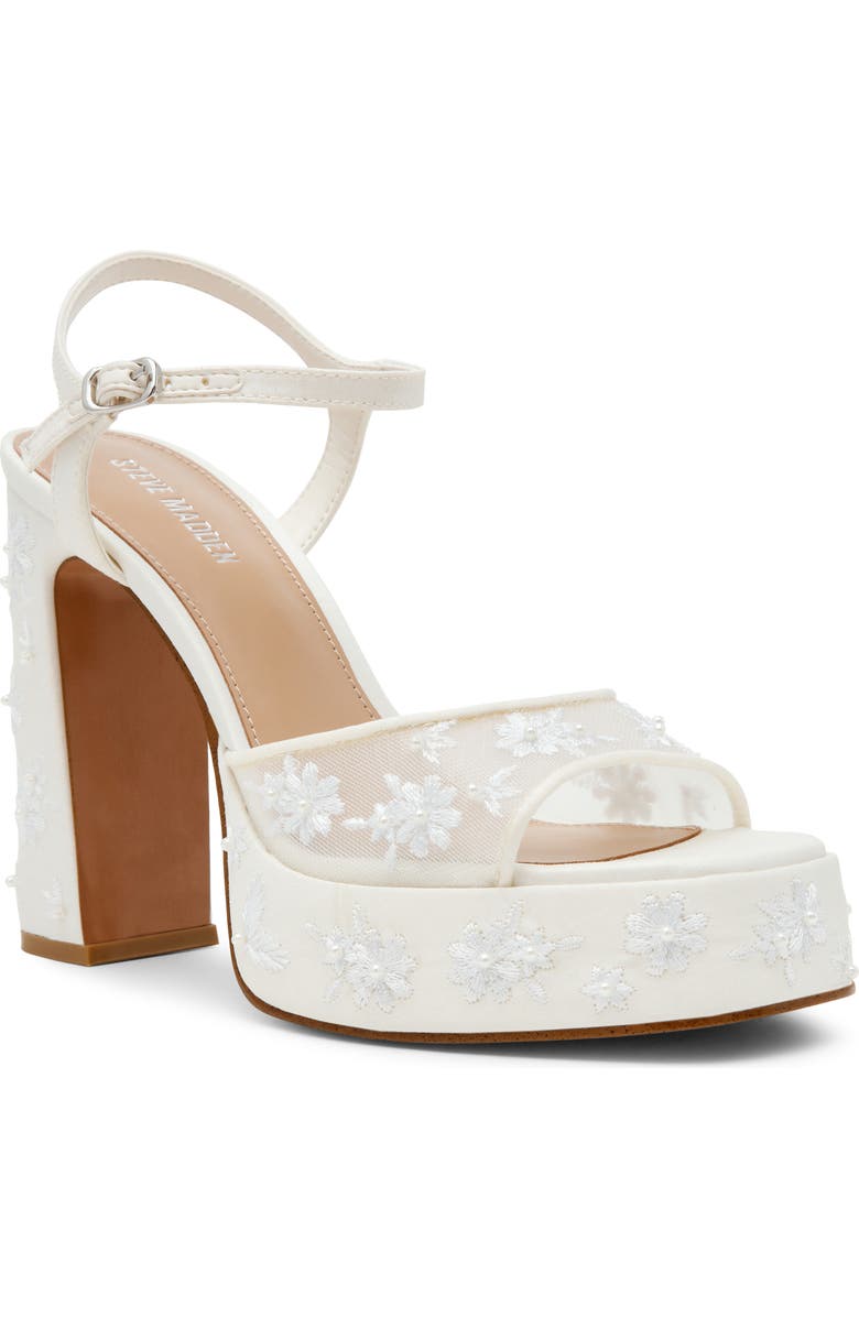 Steve Madden Lianda Platform Sandal, Main, color, White Mesh