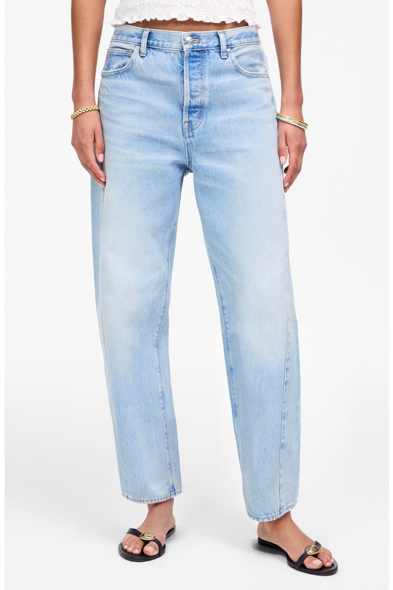 Pieced Barrel Leg Jeans, Main, color, FOSTER WASH