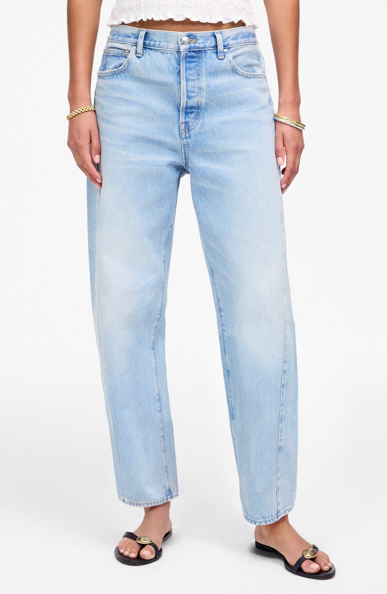 Madewell Pieced Barrel Leg Jeans, Main, color,