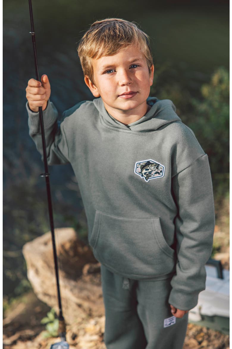 Kids' Fish Hoodie, Alternate, color, SAGE