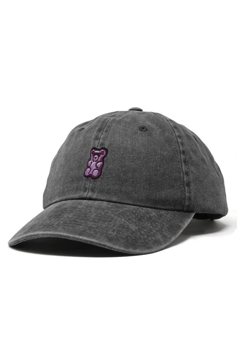 Dalix Purple Gummy Embroidered Cap, Alternate, color, Washed Black