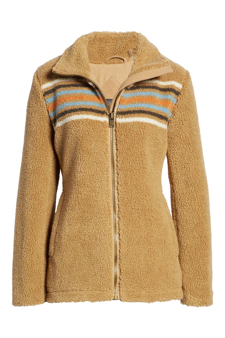 Brooke Chimayo High Pile Fleece Jacket, Alternate, color, CHAMOIS CHIMAYO