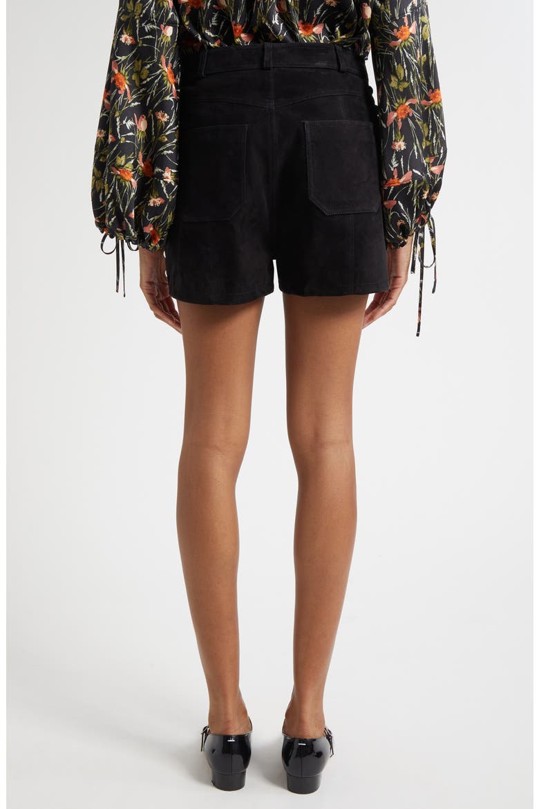 Studded Suede Shorts, Alternate, color, BLACK