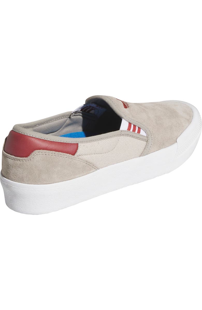 adidas Shmoofoil Slip-On Sneaker, Alternate, color, Putty Beige/ Ruby/ Beige