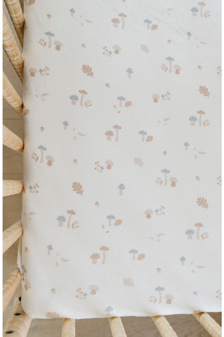 Minky Fitted Crib Sheet, Alternate, color, MUSHROOM
