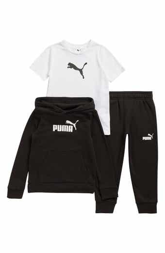 PUMA Kids' Logo Fleece Hoodie, Jersey T-Shirt & Joggers Set