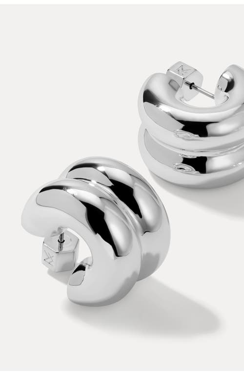 Miranda Frye Chloe Double Row Huggie Hoop Earrings In Silver