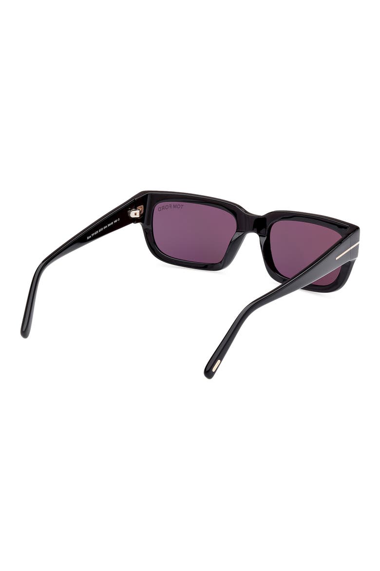 54mm Rectangular Sunglasses, Alternate, color, SHINY BLACK / SMOKE