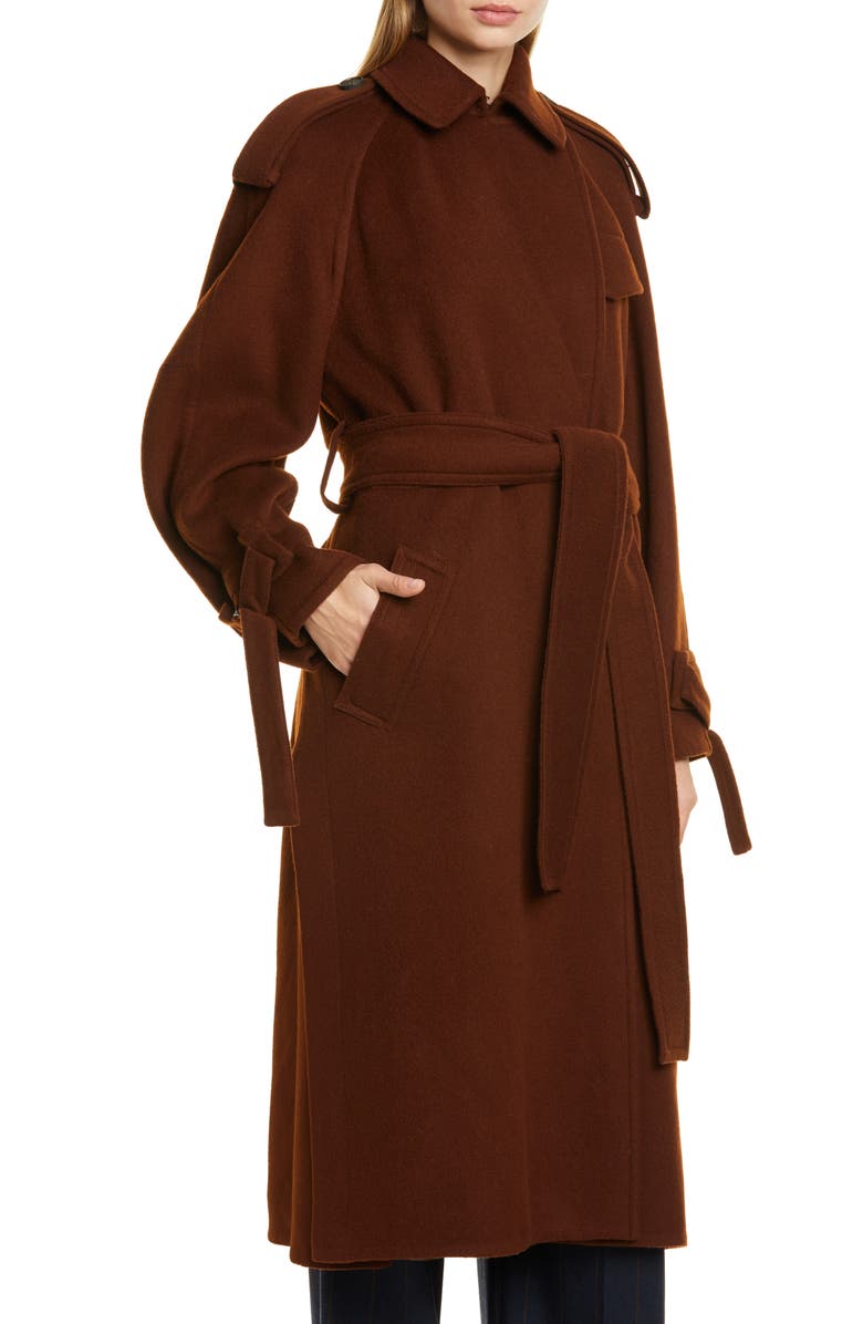 Vince Belted Wool Blend Trench Coat, Alternate, color,