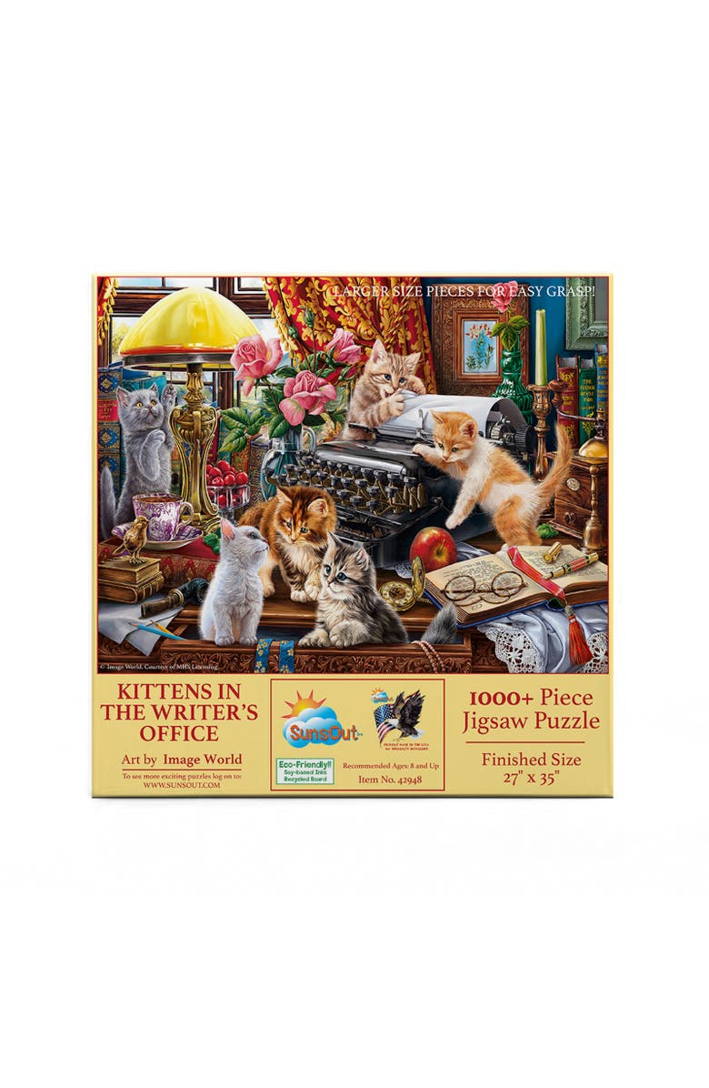 Sunsout Kittens in the Writer's Office 1000 piece Jigsaw Puzzle for Adults Large Pieces, Alternate, color, Multicolor