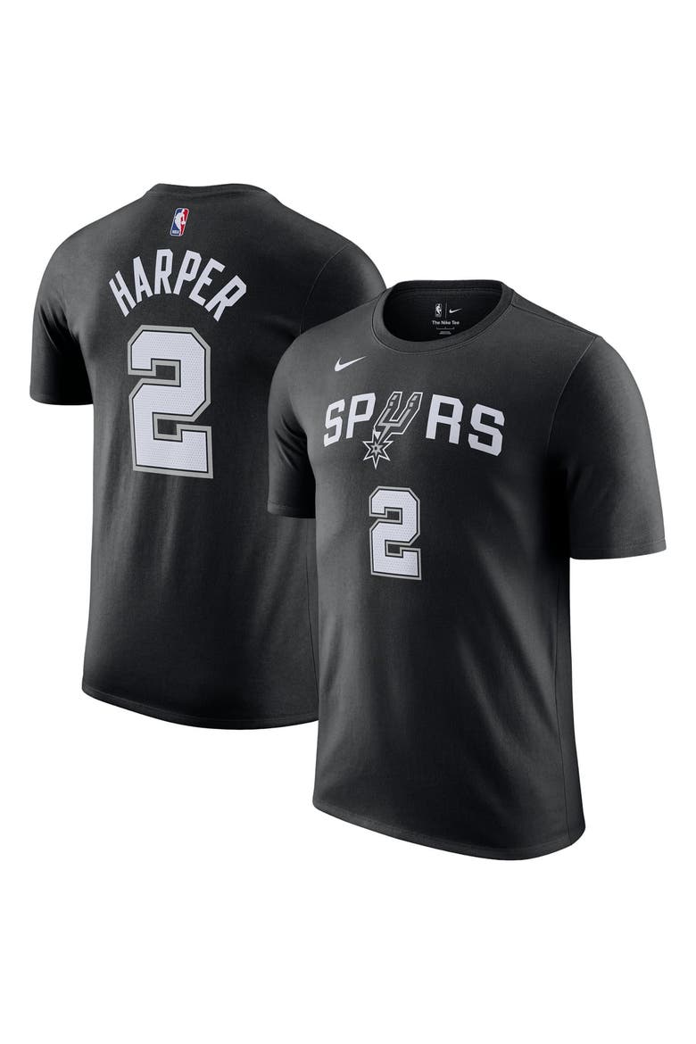 Unisex Nike Dylan Harper Black San Antonio Spurs Name & Number T-Shirt, Main, color, Black