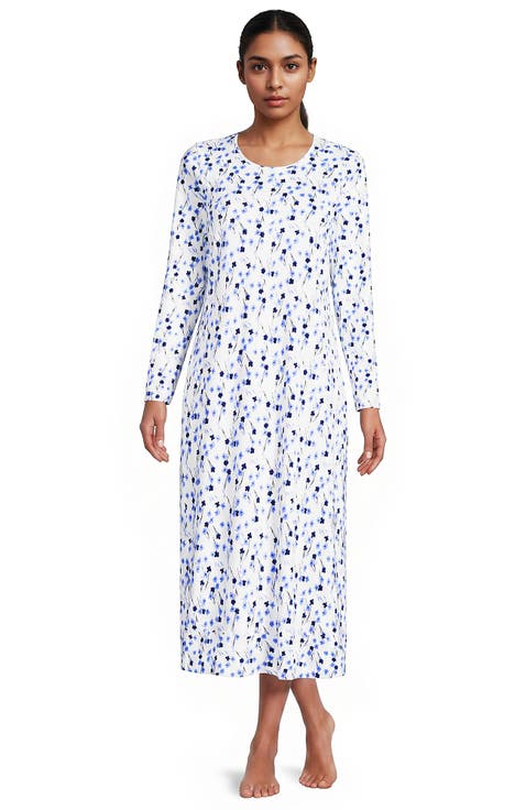 Tall Cotton Long Sleeve Midcalf Nightgown