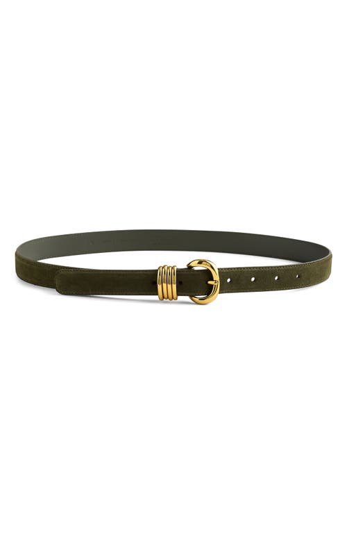 Madewell Metal Keeper Suede Belt In Green