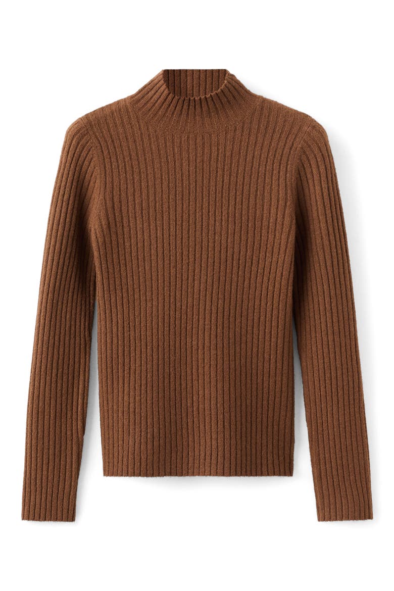 Simonet Turtleneck Rib Sweater, Alternate, color, CARAMEL