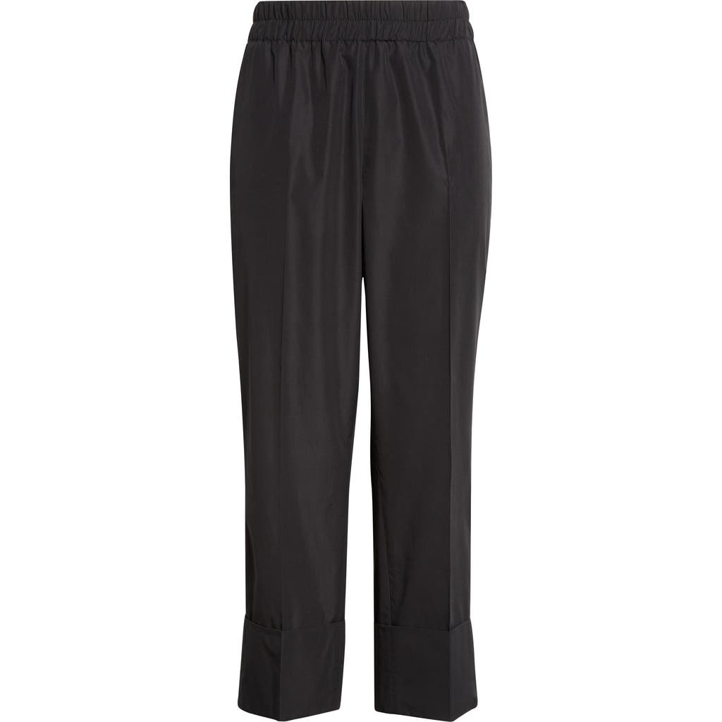 Akris Punto Farell Cuffed Cotton Poplin Crop Pants In Black