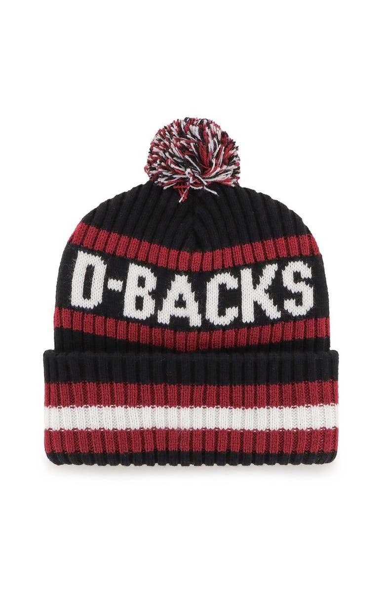 '47 Men's '47 Black Arizona Diamondbacks Bering Cuffed Knit Hat with Pom, Alternate, color, 
