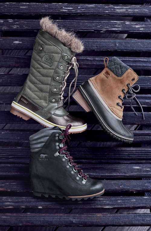 Sorel 'tofino Ii' Faux Fur Lined Waterproof Boot In Black Stone