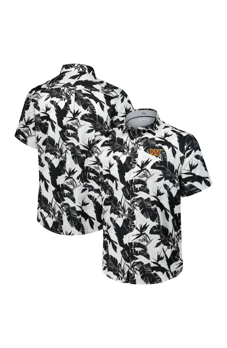 Tommy Bahama Men's Tommy Bahama Black Washington Commanders Sunnyvale Blooms Camp Button-Up Shirt, Alternate, color, Black