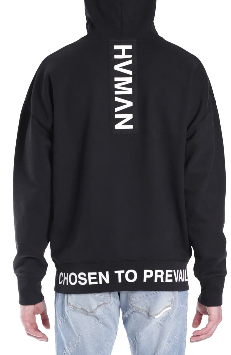 HVMAN Logo Graphic Hoodie, Alternate, color, Black/ Brain