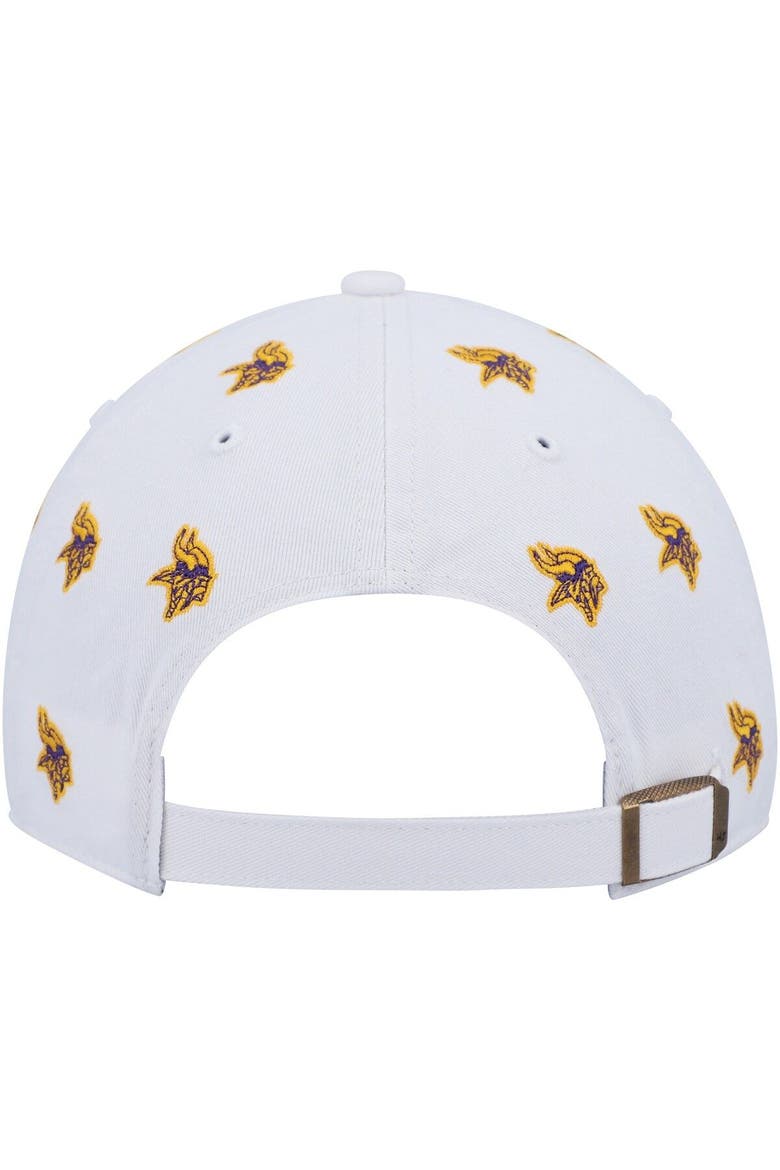 Women's '47 White Minnesota Vikings Confetti Clean Up Adjustable Hat, Alternate, color, White