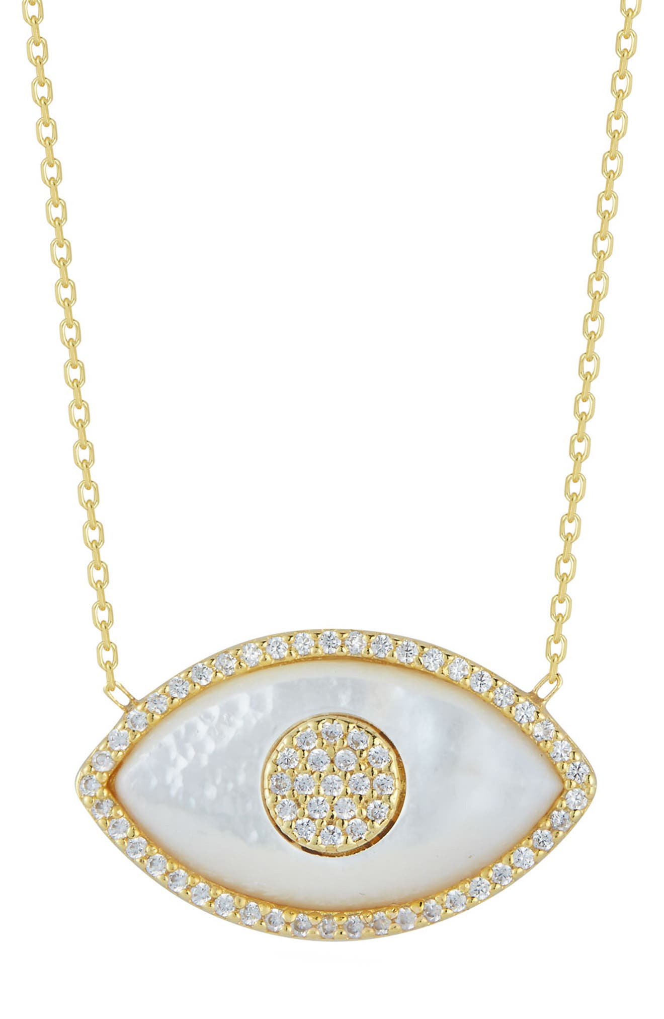 SPHERA MILANO Gold Vermeil Mother of Pearl Eye Necklace