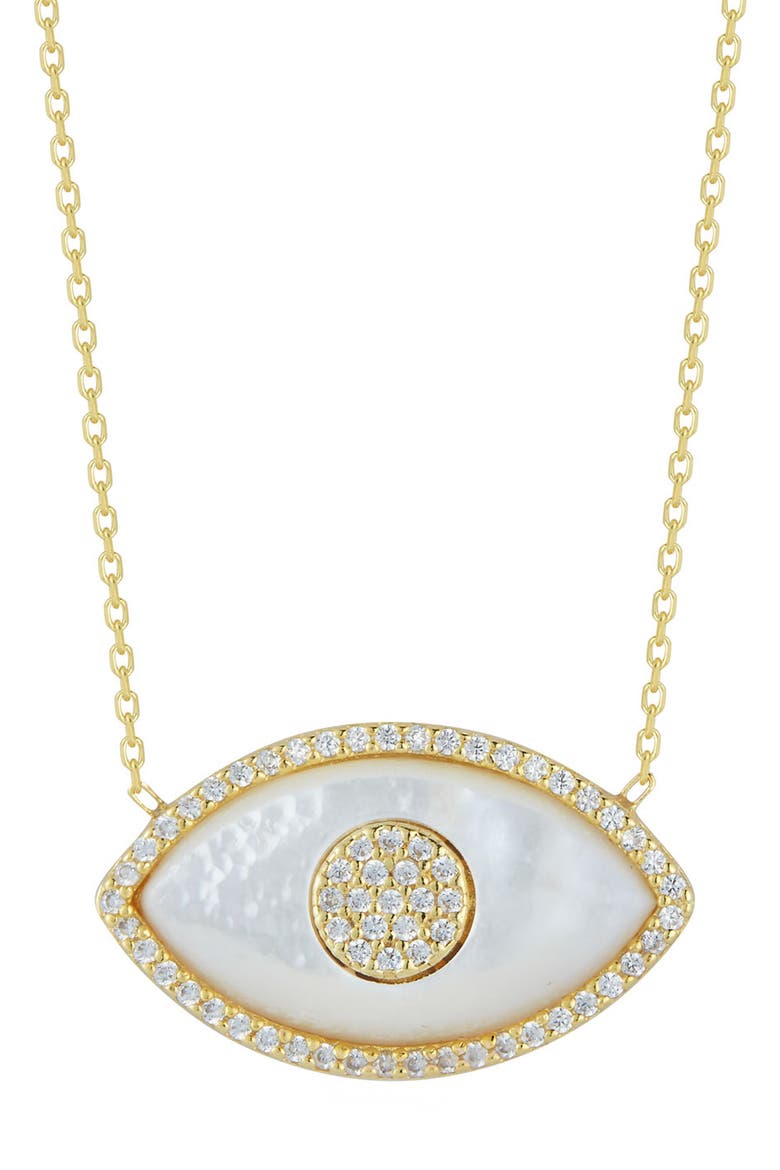 Gold Vermeil Mother of Pearl Eye Necklace, Main, color, GOLD