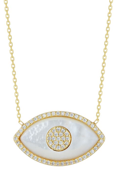 Gold Vermeil Mother of Pearl Eye Necklace