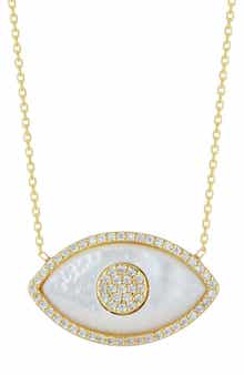 SPHERA MILANO Gold Vermeil Mother of Pearl Eye Necklace