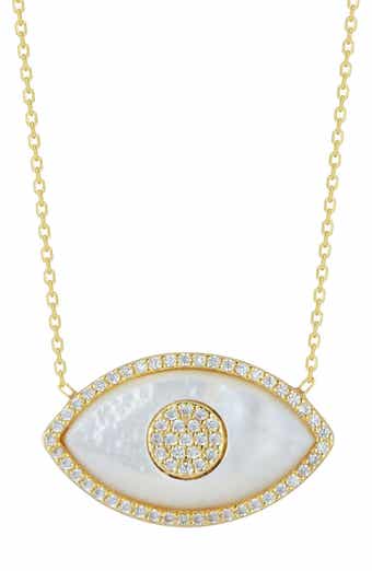 SPHERA MILANO Gold Vermeil Mother of Pearl Eye Necklace