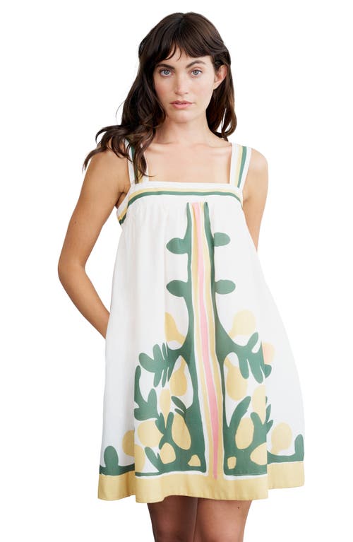 Ciebon Daina Print Sleeveless Shift Dress In Cream Multi