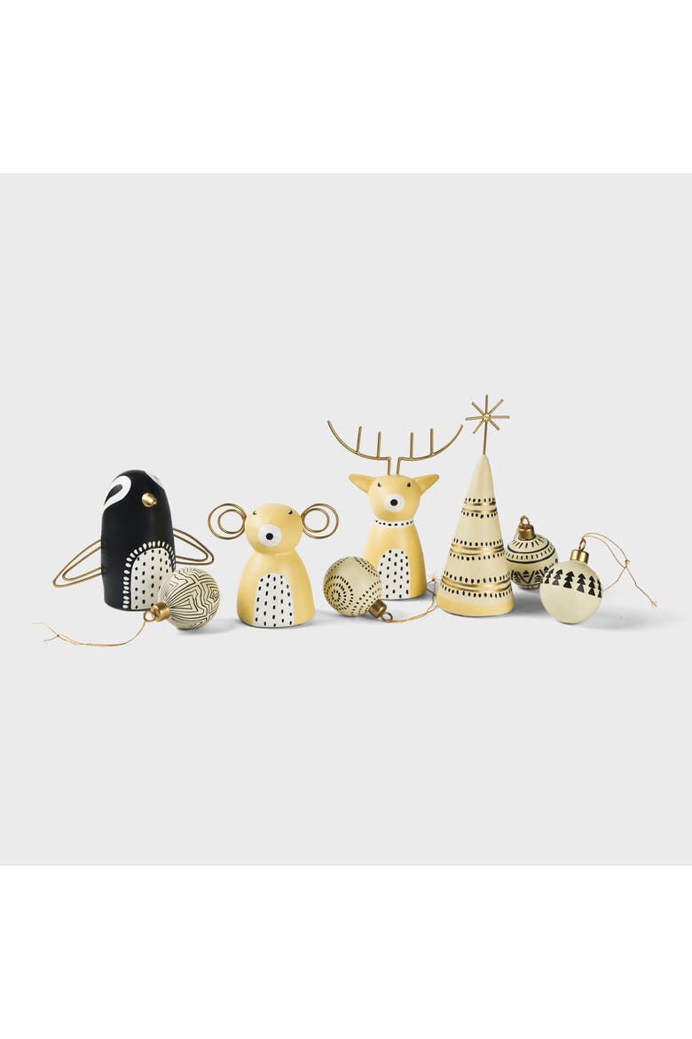 Star-Topped Christmas Tree Figurine, Alternate, color, Green and Gold