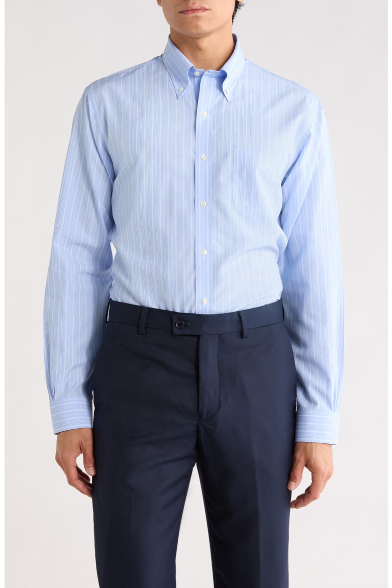 Regular Fit Stripe Button-Down Cotton Shirt, Main, color, HYDRANGEA STRIPE