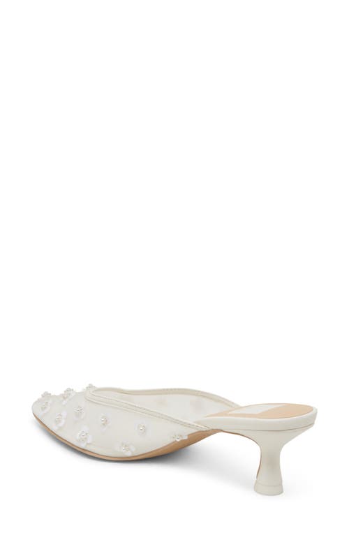Dolce Vita Clara Pearl Pointed Toe Pump In White Mesh