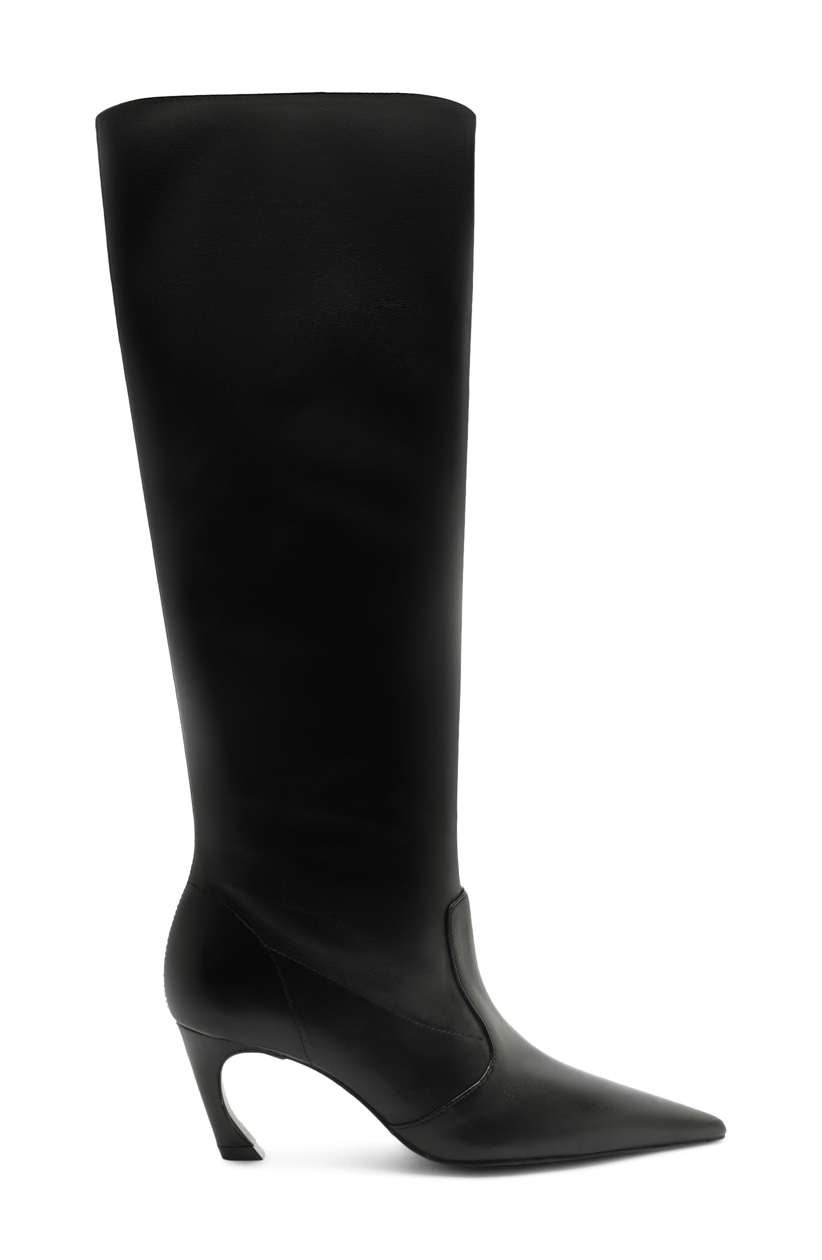 Lexi Slouch Leather Boot, Alternate, color, BLACK