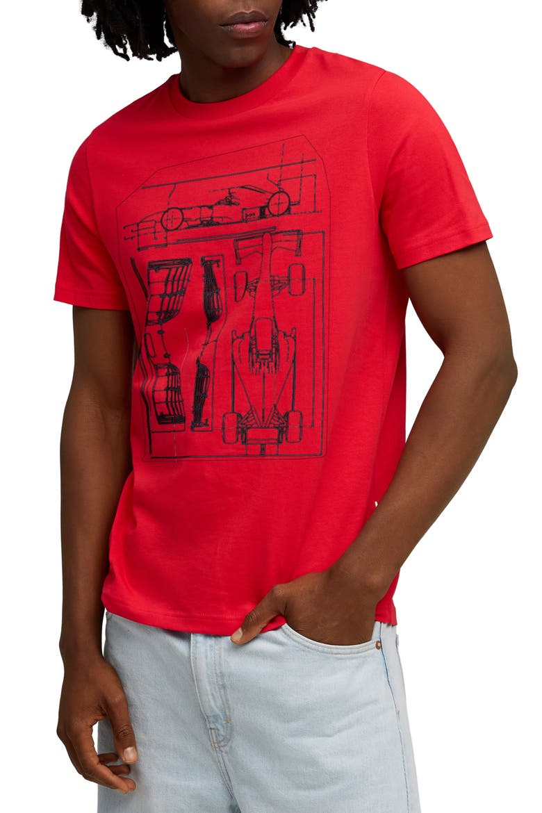 x Ferrari Sportswear Cotton Graphic T-Shirt, Main, color, ROSSO CORSA