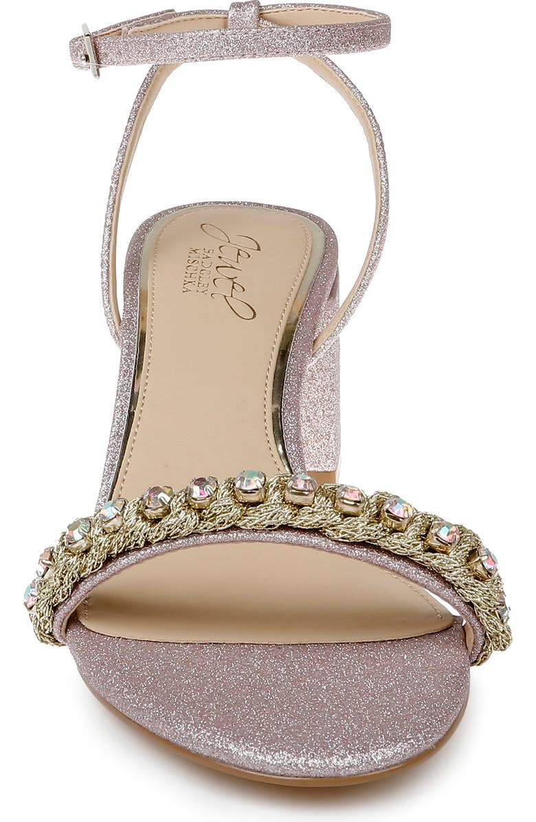 Jewel Badgley Mischka Odonna Embellished Ankle Strap Sandal, Alternate, color, Pale Pink