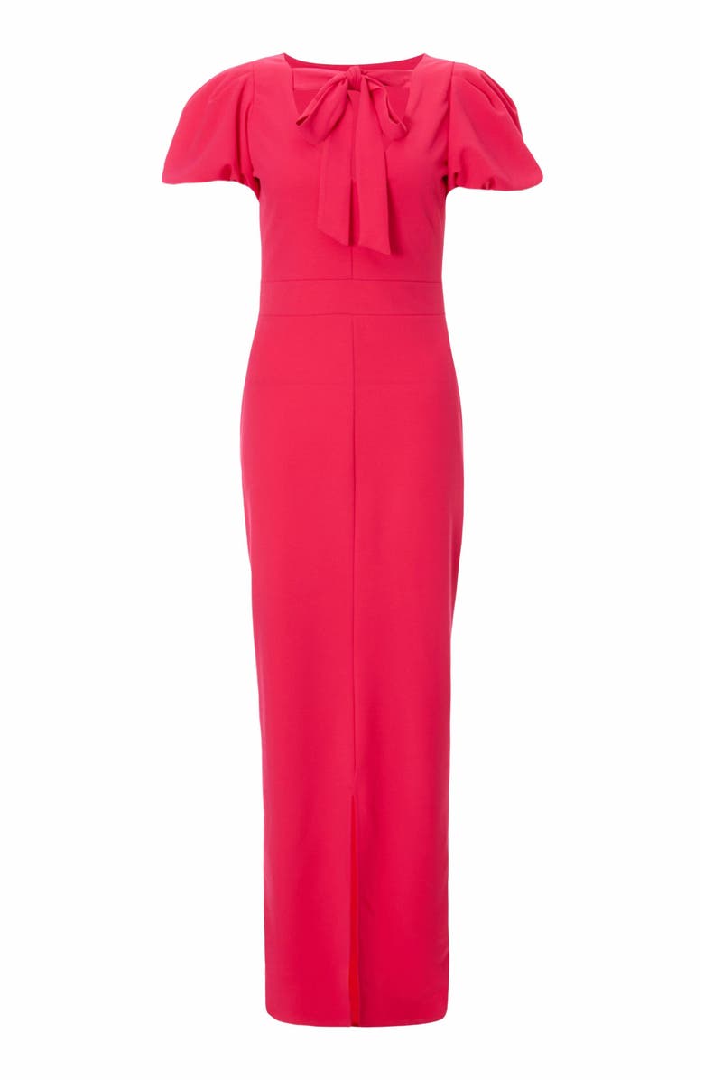 QUIZ Scuba Crepe Maxi Dress With Puff Sleeve, Alternate, color, 