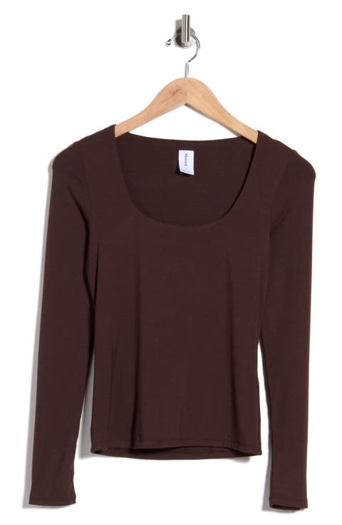 Square Neck Long Sleeve Top