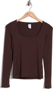 Abound Square Neck Long Sleeve Top