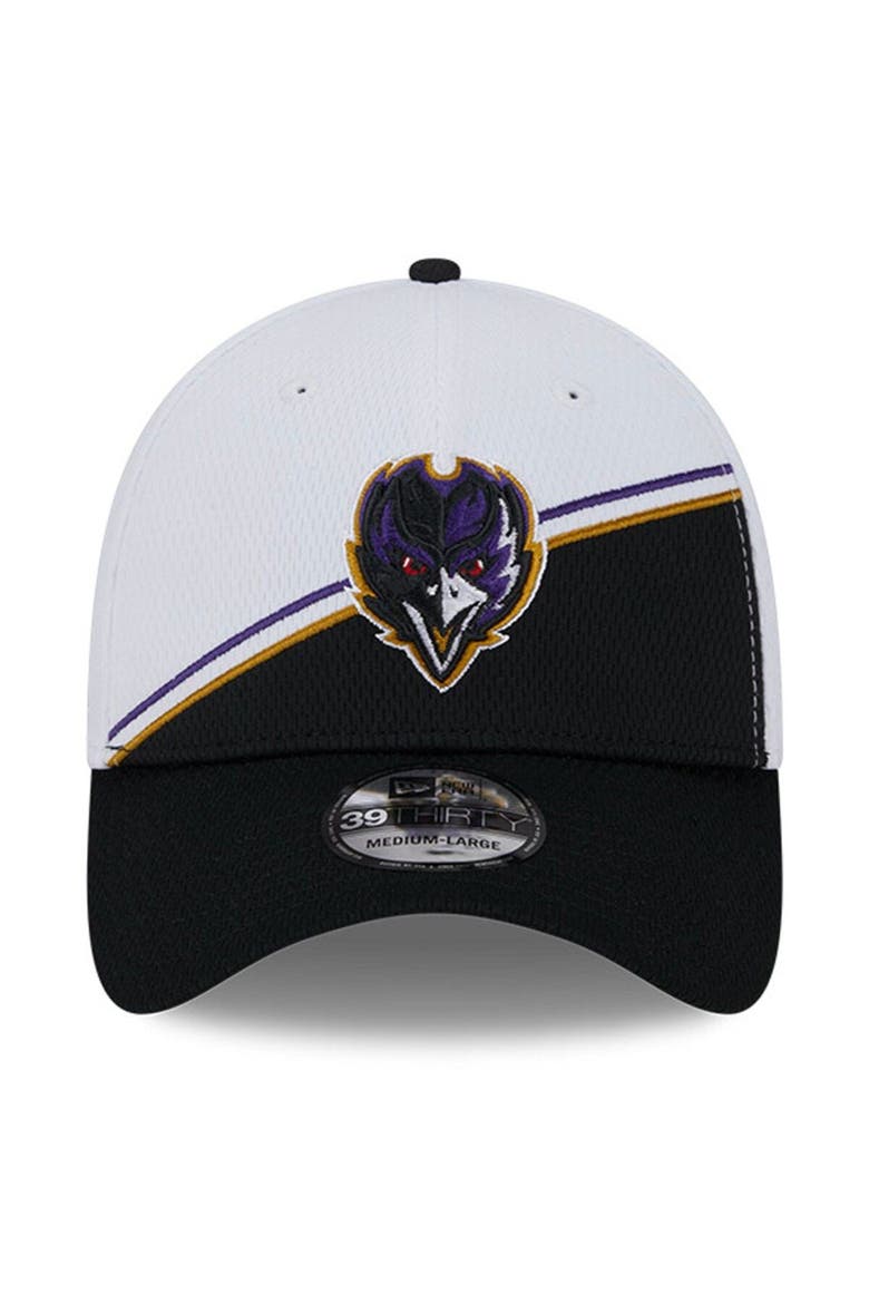 Men's New Era  White/Black Baltimore Ravens 2023 Sideline 39THIRTY Flex Hat, Alternate, color, White