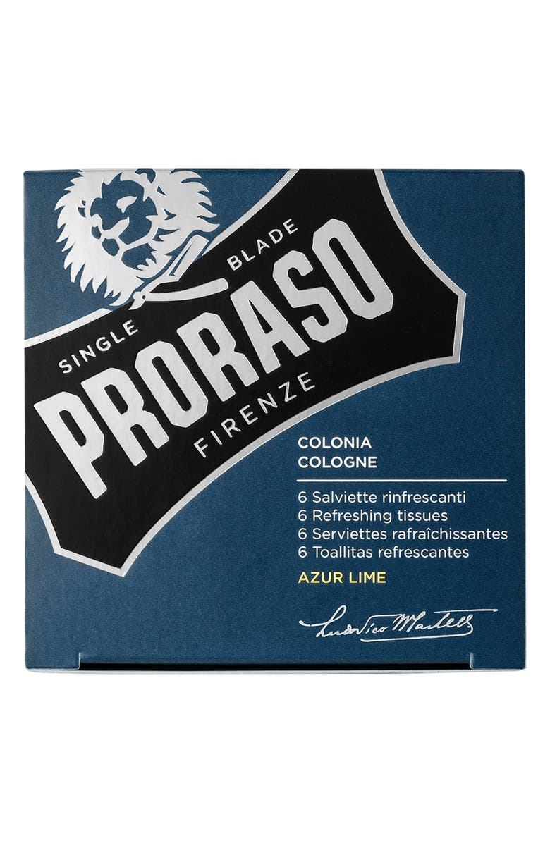 Proraso Men's Grooming Azur Lime Refreshing Tissues, Alternate, color, 