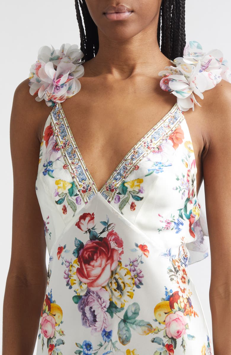 Camilla I Left My Heart in Granada Print Bias Cut Silk Slipdress, Alternate, color, I Left My Heart In Granada