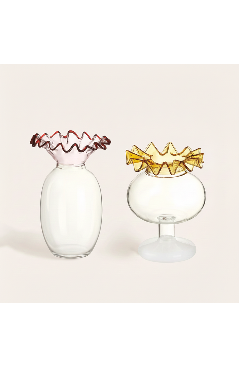 Zsa Zsa Zsu Nanjing  Borosilicate Glass Vase 2 Pcs Set, Main, color, White