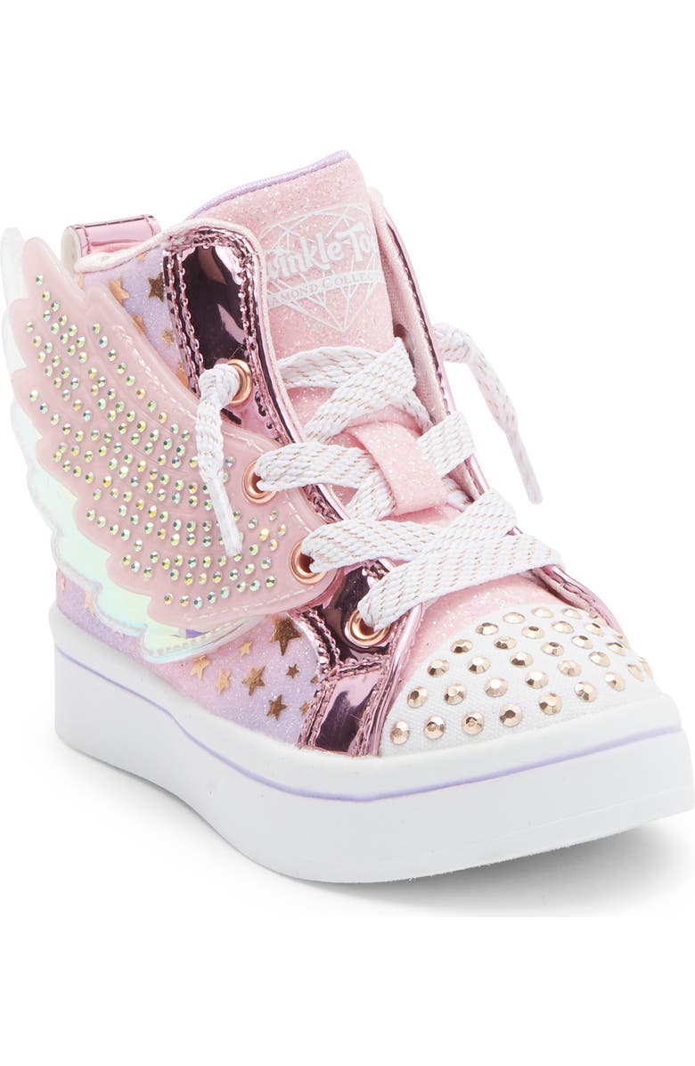 SKECHERS Kids' Twi-Lites 2.0 Light Up High Top Sneaker, Main, color, Light Pink