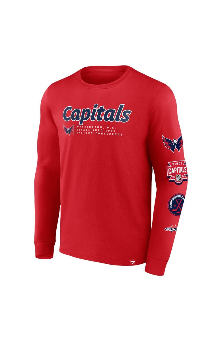 FANATICS Men's Fanatics Branded Red Washington Capitals Strike the Goal Long Sleeve T-Shirt, Alternate, color, Red