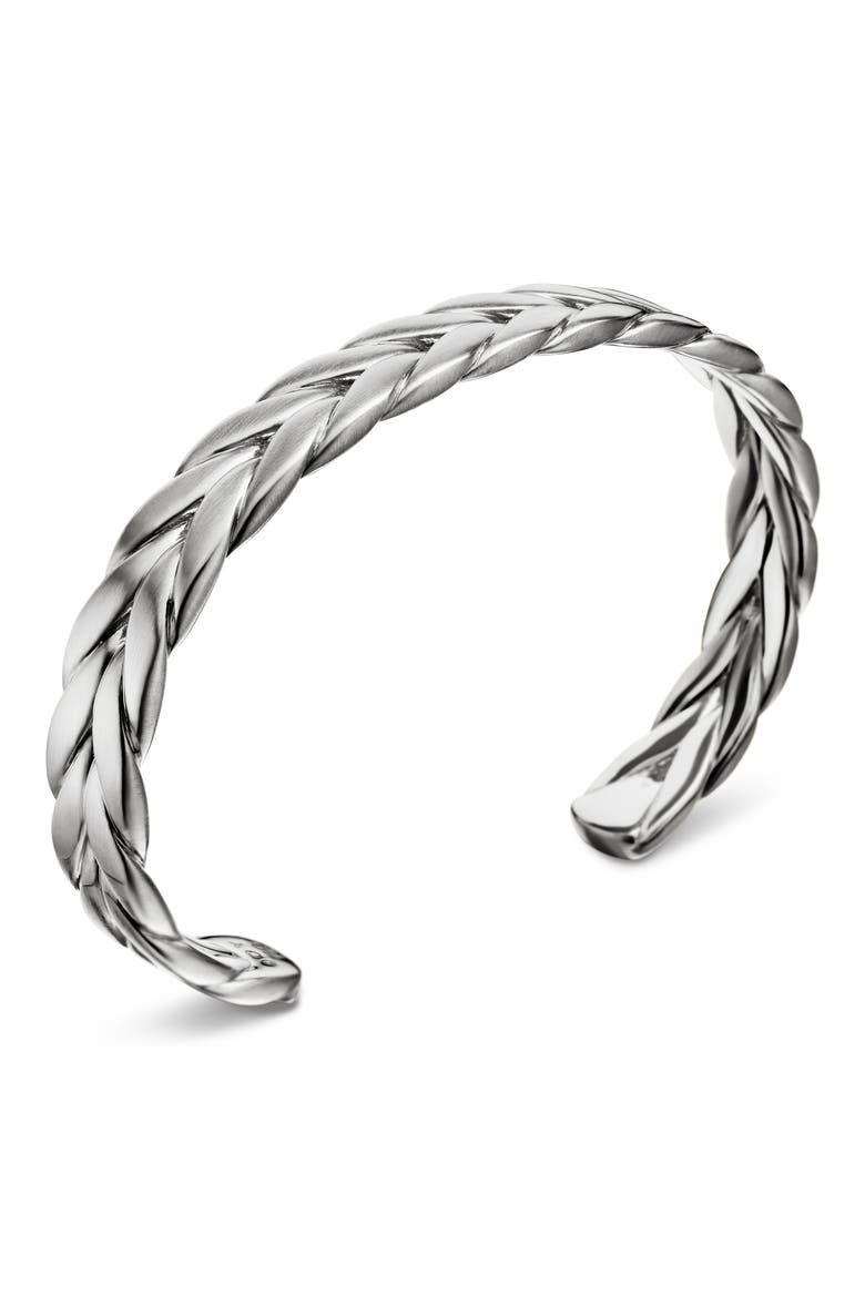 Chevron Cuff Bracelet in Sterling Silver, 9mm, Alternate, color, SILVER